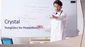  Presentation with new born doctor - PPT theme having teaching physicians - young male doctor neurologist background and a sky blue colored foreground