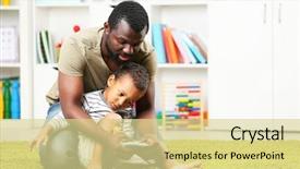  Presentation with father - PPT theme consisting of teaching puzzle - father and son paying background and a  colored foreground