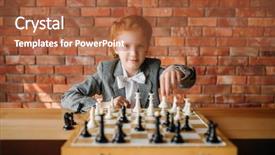  Presentation with chess - Presentation design having teaching skills - clever schoolgirl chess player background and a red colored foreground