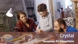  Presentation with diy - Colorful presentation design enhanced with teaching son to use jigsaw backdrop and a tawny brown colored foreground