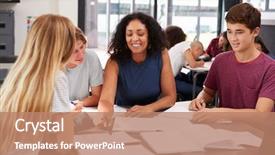  Presentation with school class arabic kids - Amazing slide deck having teaching student - teacher studying school books backdrop and a coral colored foreground