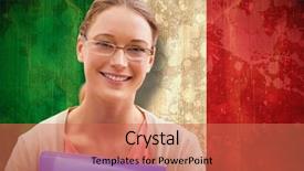  Presentation with teaching - Colorful slide deck enhanced with teaching student smiling against italy backdrop and a  colored foreground