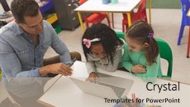  Presentation with high school - Theme having teaching them how to use background and a soft green colored foreground