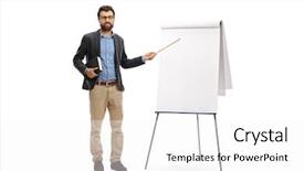  Presentation with teaching - Presentation theme enhanced with teaching tool - full length portrait background and a white colored foreground