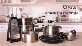  Presentation with cooking - Colorful theme enhanced with teaching tool - kitchenware for cooking classes backdrop and a lemonade colored foreground