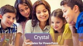  Presentation with elementary school technology - Amazing slide set having teaching young children - education elementary school learning technology backdrop and a coral colored foreground