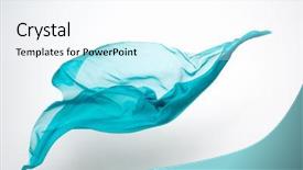  Presentation with fabric - Audience pleasing slide set consisting of teal - abstract pieces of fabric flying backdrop and a sky blue colored foreground