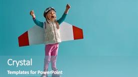  Presentation with astronaut - Colorful slides enhanced with teal - little child girl backdrop and a teal colored foreground