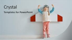  Presentation with astronaut - Beautiful slide deck featuring teal - little child girl backdrop and a light gray colored foreground