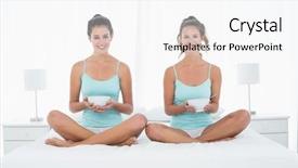  Presentation with german shepherd two young puppys - Beautiful PPT theme featuring teal cross - portrait of two smiling young backdrop and a  colored foreground