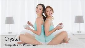  Presentation with teal - Cool new slide set with teal cross - side view of cheerful young backdrop and a  colored foreground