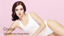  Presentation with health and weight loss - Slide deck enhanced with teal white - beautiful and healthy woman background and a lemonade colored foreground