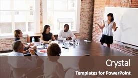  Presentation with joy of giving for grade 5 - Beautiful theme featuring team - businesswoman at whiteboard giving presentation backdrop and a tawny brown colored foreground