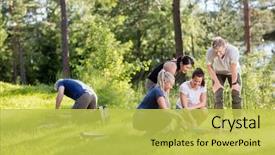  Presentation with building blocks - Slides with team - friends arranging building blocks background and a yellow colored foreground