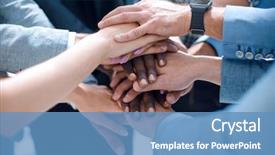  Presentation with team group - Amazing theme having team - group of people backdrop and a teal colored foreground