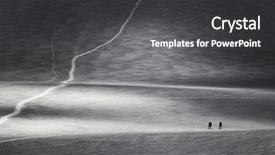  Presentation with glacier - PPT theme featuring team action - alpinists traversing a glacier background and a dark gray colored foreground