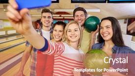  Presentation with curling sport - PPT layouts consisting of team activity - people leisure sport friendship background and a coral colored foreground