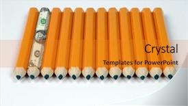  Presentation with pencils - Slide deck consisting of team alignment - collection of yellow pencils background and a gold colored foreground