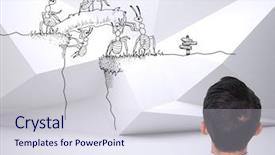  Presentation with ants - Slide deck consisting of computer notebook keyboard with sale key - technology background - 3d illustration background and a lemonade colored foreground