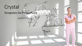  Presentation with ants - PPT theme consisting of team ants - composite image of isolated beautiful background and a light gray colored foreground