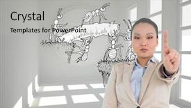  Presentation with ants - Beautiful slide deck featuring team ants - composite image of unsmiling asian backdrop and a  colored foreground