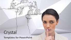  Presentation with ants - Slide set enhanced with team ants - composite image of young businesswoman background and a lemonade colored foreground