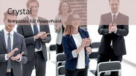  Presentation with kentucky derby winner - Slide deck having team applauds the conference winner background and a  colored foreground