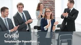  Presentation with winner - Slide set consisting of team applauds the conference winner background and a  colored foreground