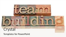  Presentation with building blocks - Audience pleasing slide deck consisting of team building - isolated words backdrop and a white colored foreground