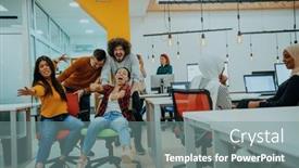  Presentation with building team - PPT layouts having team-building-and-office-fun background and a gray colored foreground