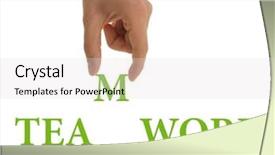  Presentation with clipping - Colorful PPT theme enhanced with team building words - abstract photo with clipping path backdrop and a light gray colored foreground