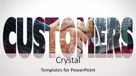  Presentation with shaking hands - Slides with team building words - word customers and business people background and a light gray colored foreground