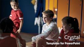  Presentation with sport - Beautiful presentation theme featuring team-care-on-sport-young backdrop and a wine colored foreground