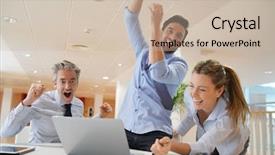  Presentation with outcome - Cool new PPT layouts with hard work pays - dynamic startup team celebrating successful backdrop and a soft green colored foreground