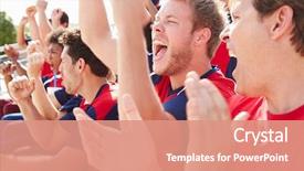  Presentation with sports event - Presentation featuring team colors watching sports background and a coral colored foreground