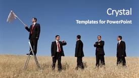  Presentation with date line - Presentation theme with team conflict - group of businessman background and a ocean colored foreground