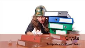  Presentation with fight - Audience pleasing presentation consisting of team conflict - office fight concept with female backdrop and a red colored foreground