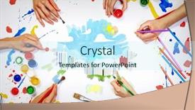  Presentation with team work - PPT layouts enhanced with team creative work background and a cool aqua colored foreground