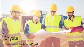  Presentation with teamwork - Colorful slides enhanced with team development - business building teamwork and people backdrop and a coral colored foreground