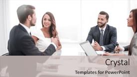  Presentation with professional - Colorful PPT layouts enhanced with team discussing new commercial project backdrop and a light gray colored foreground