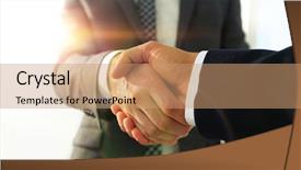  Presentation with negotiation - Presentation enhanced with effective negotiation with client business background and a coral colored foreground