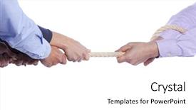  Presentation with focus group - Presentation design consisting of team effort - group of woman hands pulling background and a white colored foreground