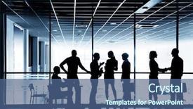 Presentation with business people silhouette - Slide deck with silhouettes of business people rushing background and a ocean colored foreground