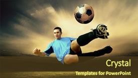  Presentation with football field - Cool new slide set with team games - shoot of football player backdrop and a  colored foreground