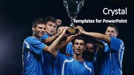  Presentation with victory team - Amazing theme having team group celebrating the victory backdrop and a  colored foreground