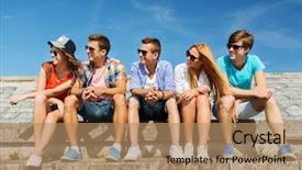  Presentation with people street - Amazing PPT layouts having team having fun - friendship leisure summer and people backdrop and a coral colored foreground