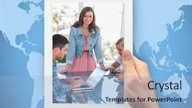  Presentation with team meeting - PPT layouts consisting of team having meeting with one background and a  colored foreground