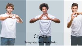  Presentation with heart hands - Theme having team hearts - collage of group of handsome background and a  colored foreground