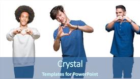  Presentation with cartoon black white people - Beautiful PPT theme featuring team hearts - collage of group of people backdrop and a ocean colored foreground