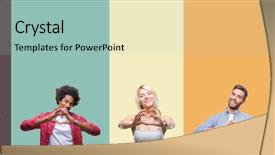  Presentation with collage of diversity people - Beautiful PPT layouts featuring team hearts - collage of group of young backdrop and a mint green colored foreground